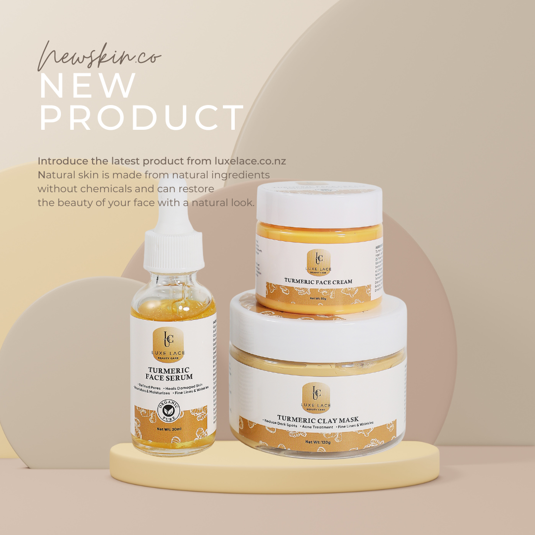 Turmeric + Vitamin C Cream | Turmeric Clay Mask | Turmeric Facial Serum